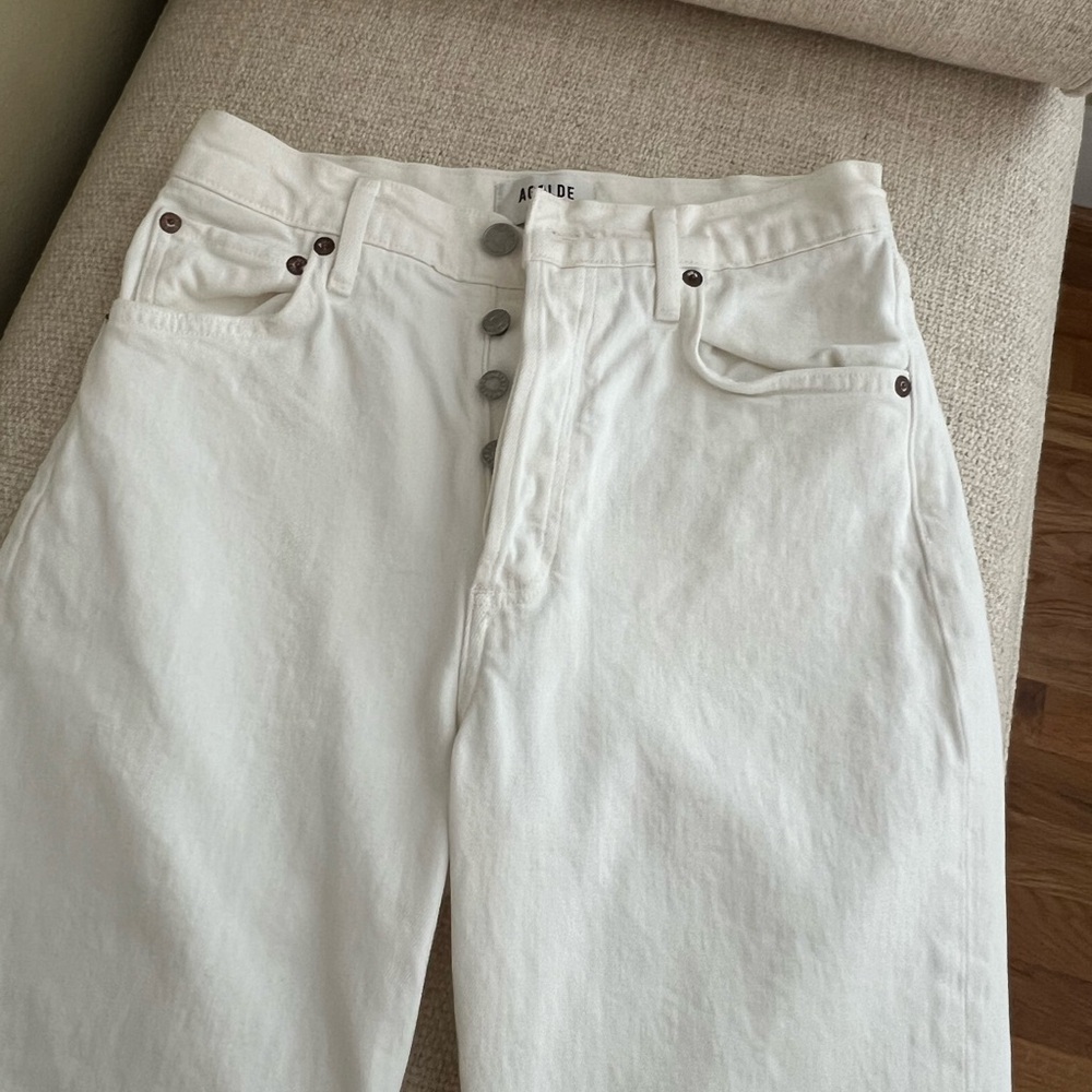 NWOT AGOLDE Riley High-Rise Straight Cropped Denim Jeans